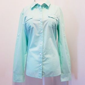 Tommy Hilfiger Teal Button Down w/ Roll Up Sleeves
